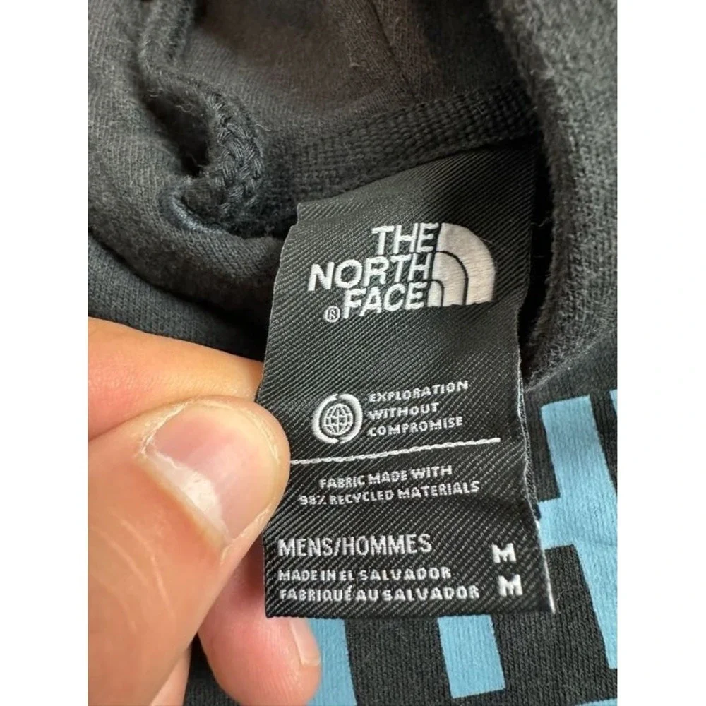 The‎ North Face Mens Logo Play Recycled Long Sleeve Pullover Black Hoodie Medium